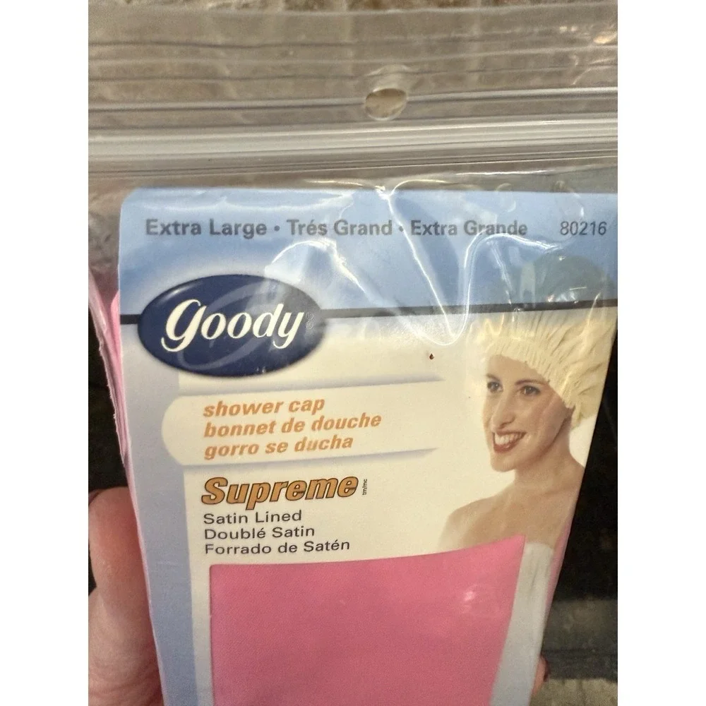 Vintage 2000 Y2K Goody Satin Lined Pink Shower Cap‎ X-Large Size Sealed